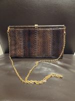 Vintage Schlangen Leder Handtasche von Leder Locher