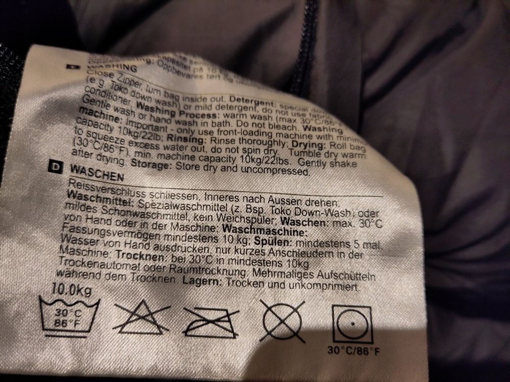 Season Mammut Schlafsack Waschen Mumienschlafsack DownWool Hybrid