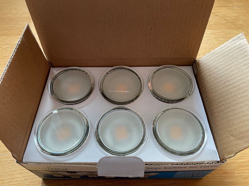 Luminea GU10 LED-Spotlights 12er Set – Warmweiß 2700K, 300 Lumen – Für Decken- & Einbauleuchten