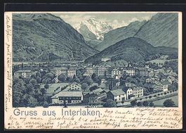 Litho Interlaken, Blick über die Stadt 