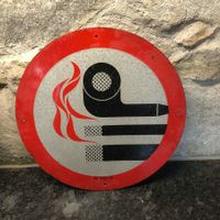 altes Blechschild - Rauchverbot - Vintage