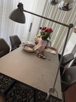 Vintage Klemmlampe grau mit Gelenkarm gebrauchter Zustand