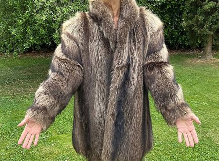 Manteau de fourrure renard argenté