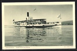 Zürichsee, Binnenschiff Helvetia mit Pa