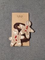 Weihnachts-Haargummi mit Lebkuchenmänner, handmade.
