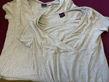 2 Stillshirts Umstandsmode Gr. 44/46 grau