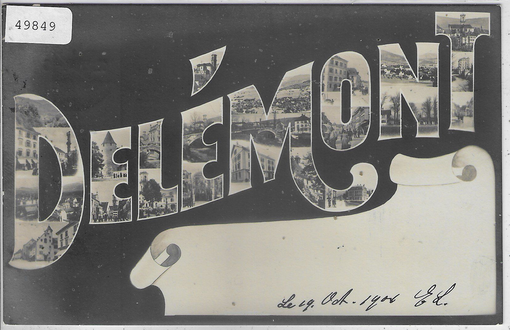 Ansichtskarten: Salut de Delemont - Multiview 1904 – Gebraucht aus Ettingen von Kartenplanet