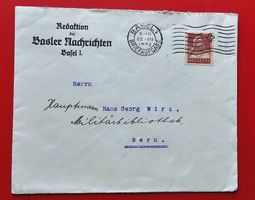 FIRMA REDAKTION BASLER NACHRICHTEN BASEL MILITÄR BERN 1922