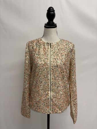 Benetton Glitzer Jacke Gr. 34 Pailletten nude rosa