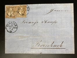Schweiz 1868 sitzende Helvetia 5 Rp St.Gallen Bahnpost Chur