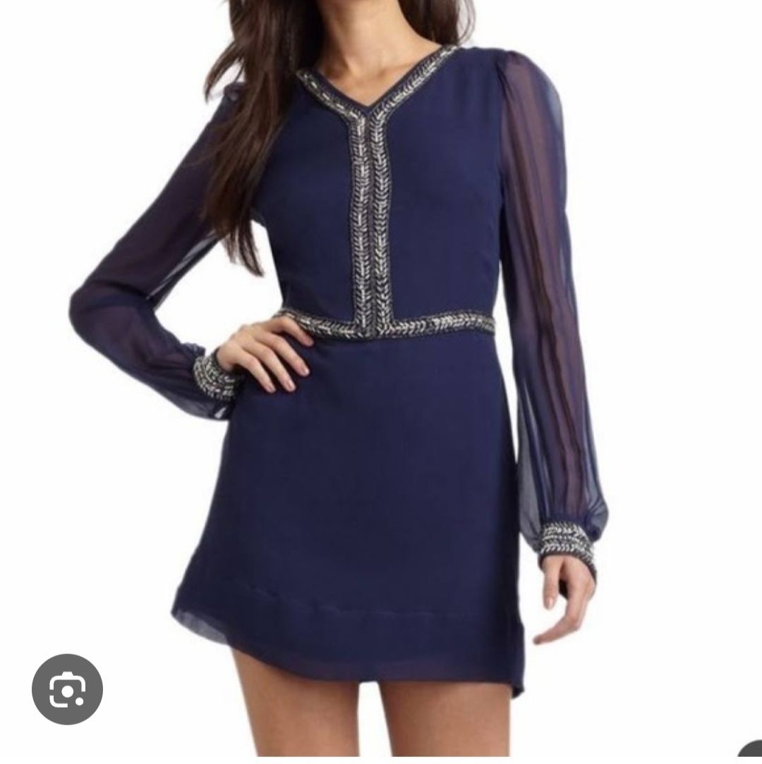 French Connection Vestiti: French Connection Kleid, Gr. 34, blau mit Schmucksteinen – Nuovo e nell'imballaggio originale da Aesch ZH venduto da _tigerlily_