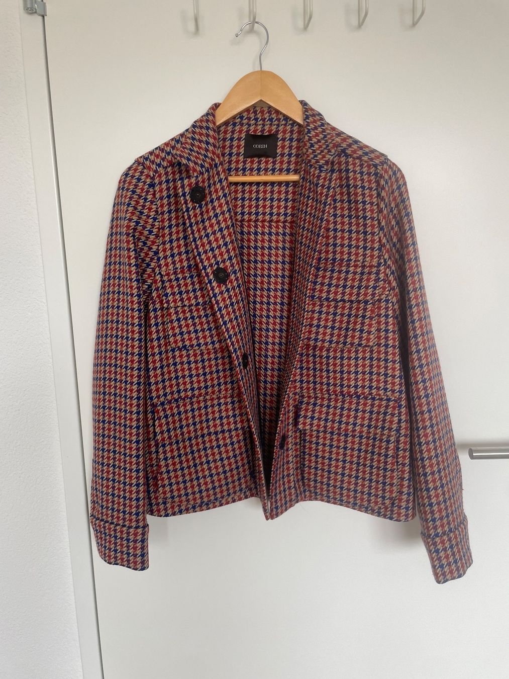Odeeh Giacche: ODEEH Karierte Wolljacke Übergangsjacke Grösse 40 – Usato da Buchs SG venduto da VintageHomeCH