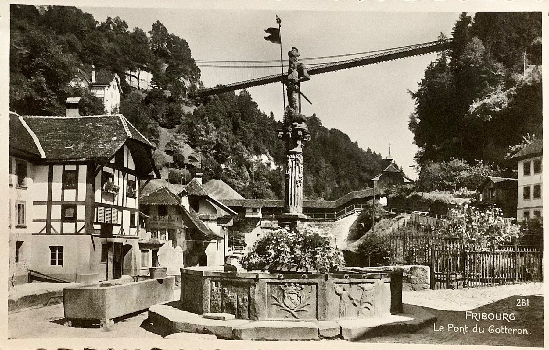 Cartoline postali: FRIBOURG - Le Pont du Gottéron – Usato da Root venduto da ENGLAND-TREASURES 1