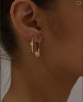 Earrings En Route Jewelry gold safety pins never opened