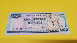 Banknote Guyana 100 Dollars Bank of Guyana sehr gut