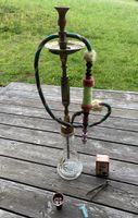Antike Shisha Wasserpfeife Messing