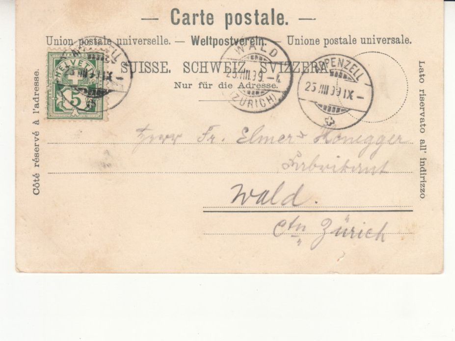 Ansichtskarten: Aescher 1899 – Gebraucht aus Bürglen TG von StampGraf 1