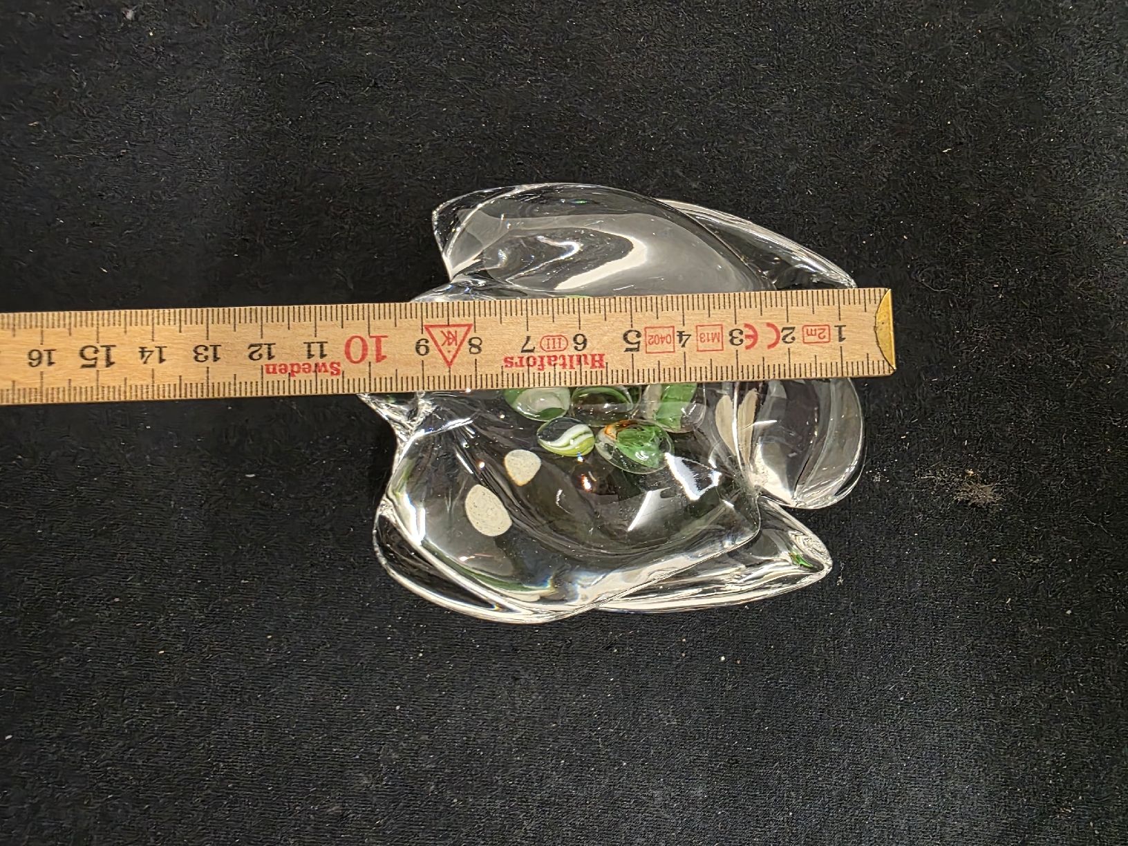 Gläser: Glas Schildkröte mit Murmeln Schale 15cm – Gebraucht aus Wolfertswil von Antiko 3