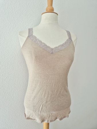 HANRO SWITZERLAND SWISS TOP NACHTHEMD UNTERHEMD L 40 SPITZE