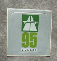 Original Schweizer Autobahnvignette 1995 mit Trägerpapier