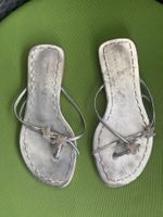 SUMMERTIME - tolle SHOEBOX Flip-Flops mit Décor, silber, 38