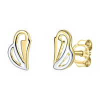 Paar Ohrstecker 375/- Gelbgold bicolor glanz