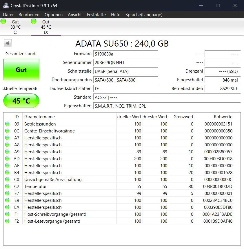 Dischi rigidi: ADATA SU650 SSD – 240 GB – Usato da Bern venduto da Cho_n8h2 1