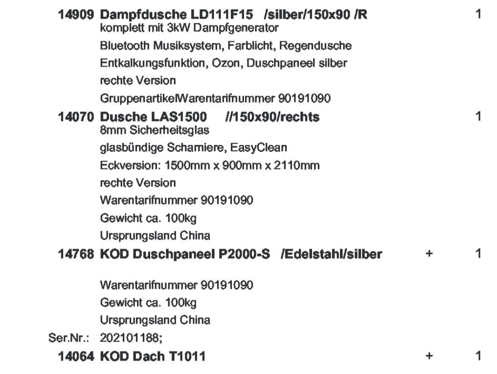 Duschen: Moderne Dampfdusche EAGO wegen Umbau zu verkaufen. – Neu (gemäss Beschreibung) aus Studen SZ von Britman 6