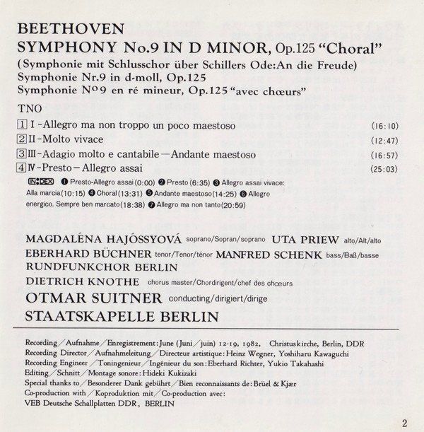 CD: Otmar Suitner BEETHOVEN SYMPHONY 9 Classical Japan CD – Usato da Kandergrund venduto da Sososo 3