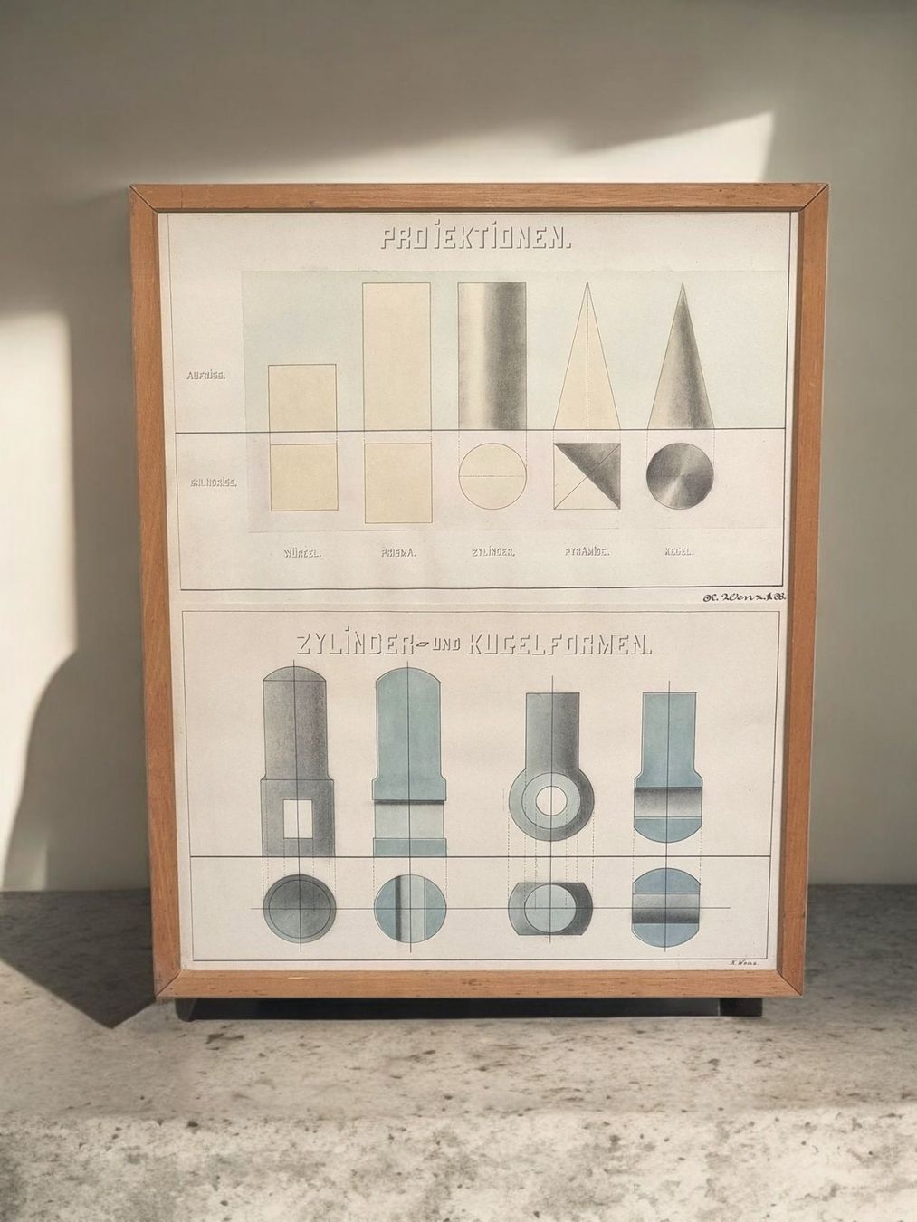 Poster & Bilder: Zylinder und Kugelformen Tusche von K. Wenz – Gebraucht aus Zürich von Zuerichparis08 4