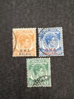 3 timbres Malaya BMA oblitérés oblitérations diverses