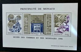 MONACO Bloc ** Musée des timbres et d monnaies 1996