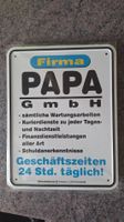 Witziges Metallschild "Firma Papa GmbH" NEU!