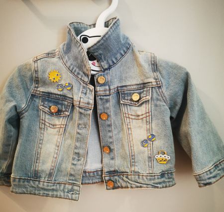 Baby Jeansjacke,, BIRBA,, mit Sommer Motiven, Grösse 9M