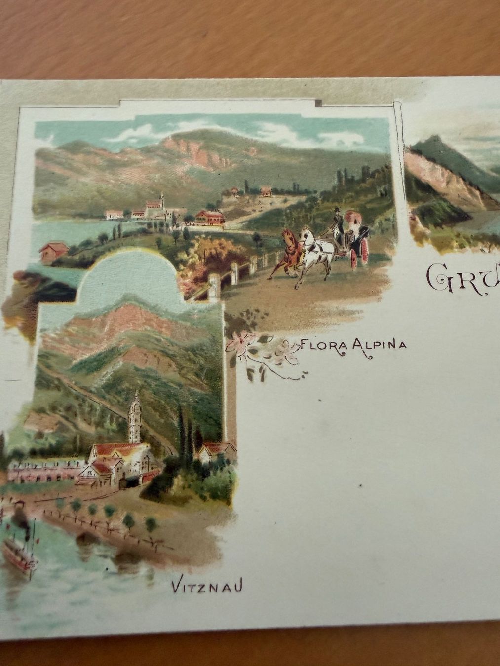 Ansichtskarten: Vitznau, Gruss aus..., Chromolitho – Gebraucht aus Fehraltorf von bruggin 1