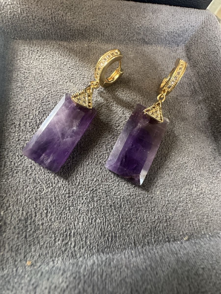 Ohrringe & -stecker: Ohrringe mit Amethyst   HANDARBEIT  – Neu und originalverpackt aus Kriens von Hortensie6 1