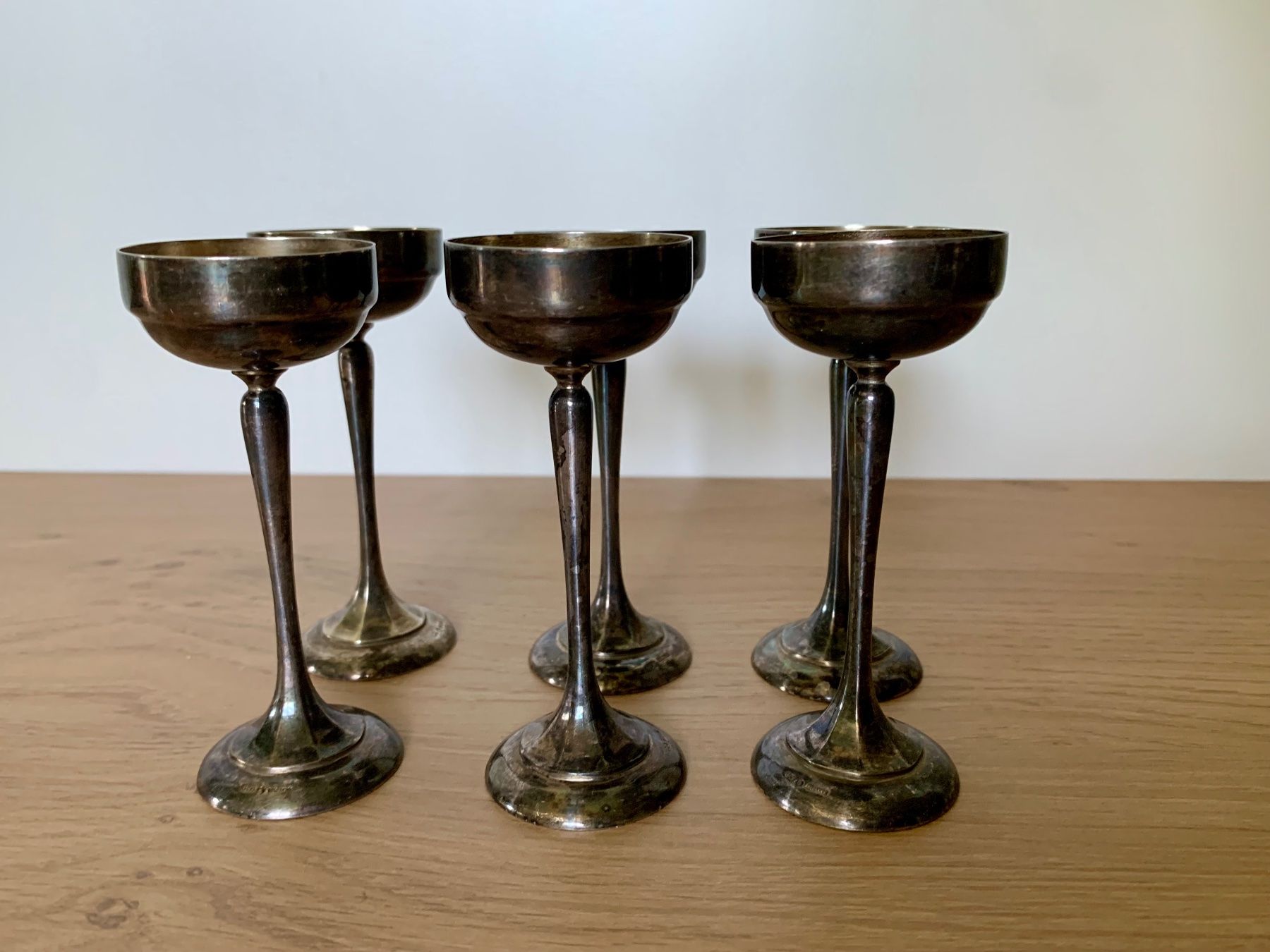 Bicchieri: 6 wunderschöne alte Schnappsgläsli aus Alpaka Silber – Usato da Rothrist venduto da Fondgruebe 3