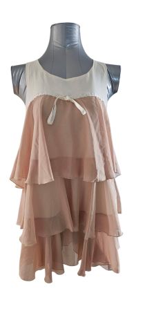 Kleid Vintage Gr. S Beige/Weiss