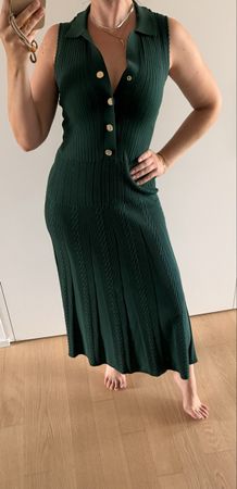 Kleid Sandro Strickkleid Polo grün 36 neu dunkelgrün gold