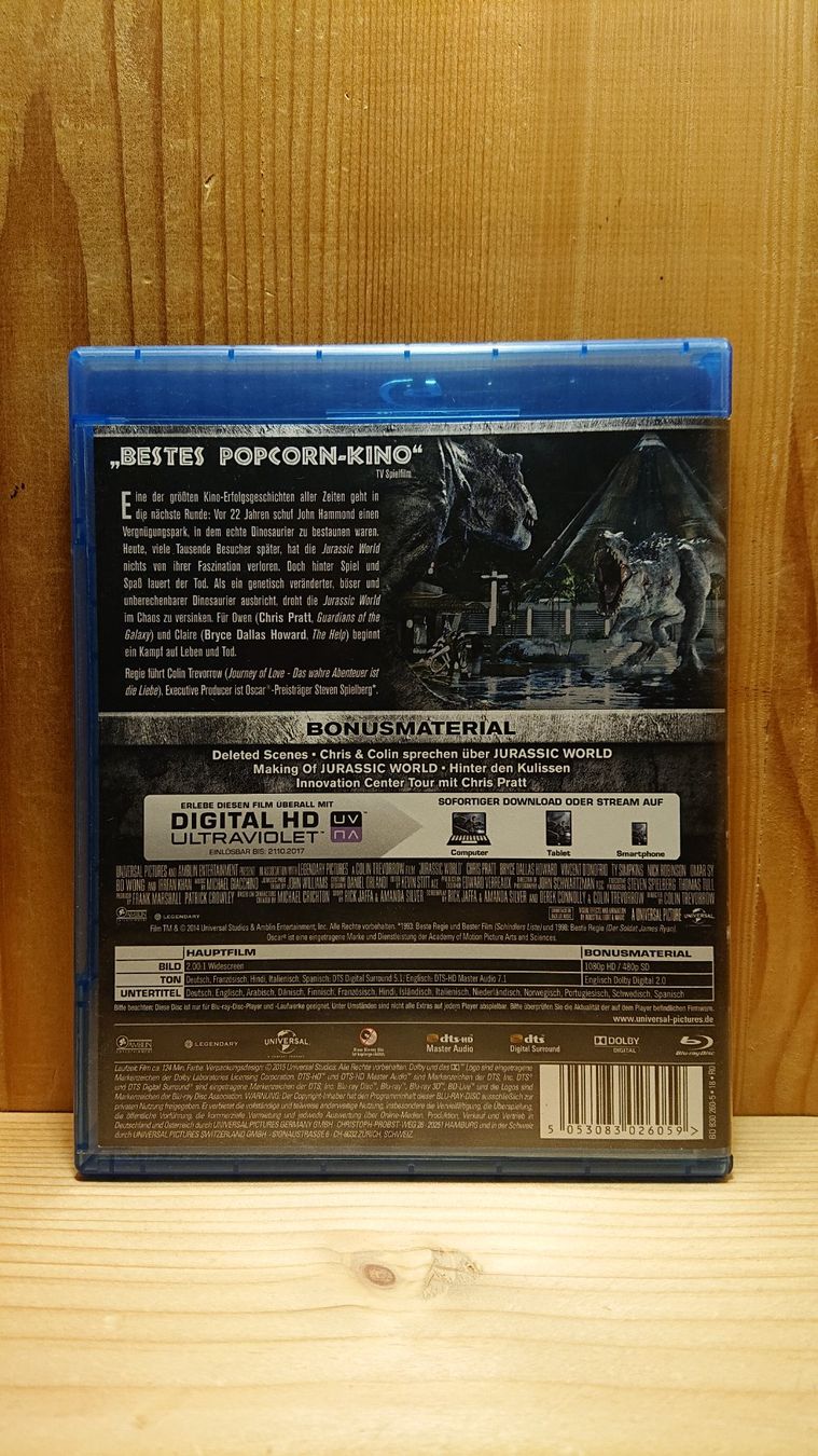 Tutti i DVDs: JURASSIC WORLD Blu-Ray – Usato da Wilderswil venduto da Exebub 1
