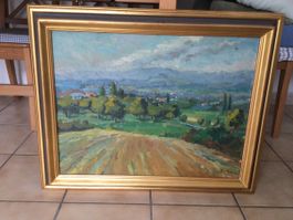 Une huile sur toile " vue de Morges Signez Yvon Monay