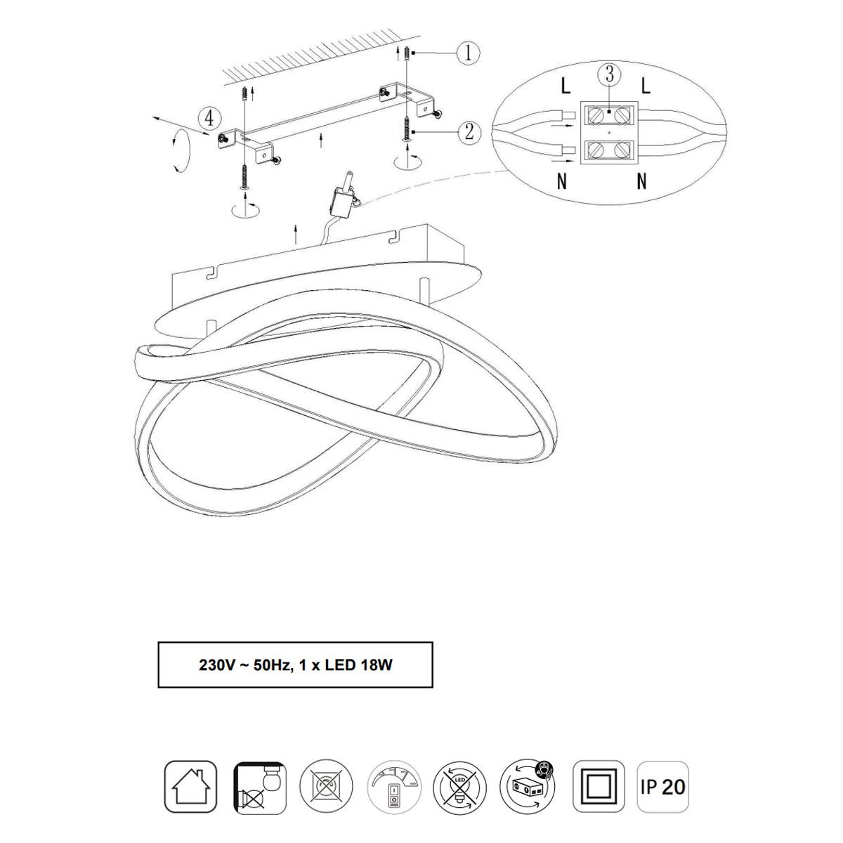 Lampadari & plafoniere: LED Deckenleuchte, Schwarz, 45 cm Ø – Nuovo (secondo la descrizione) da Kreuzlingen venduto da Smart-Light 1