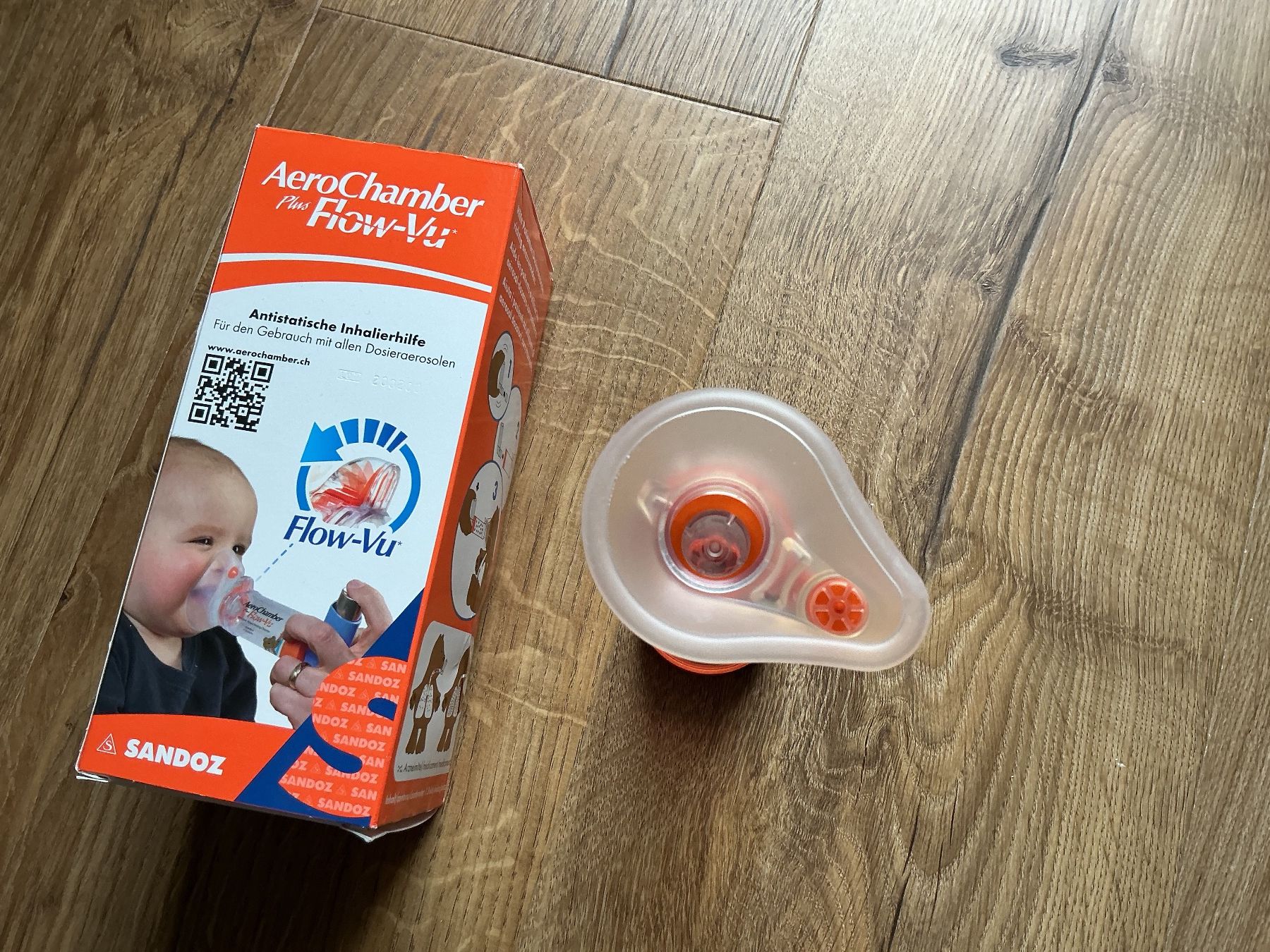 Gesichts- und Gehörschutz: AeroChamber Plus Flow-Vu orange small mask – Gebraucht aus Brugg AG von Magna3 2