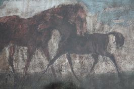 Walter Krebs - Ölbild Stute mit Fohlen