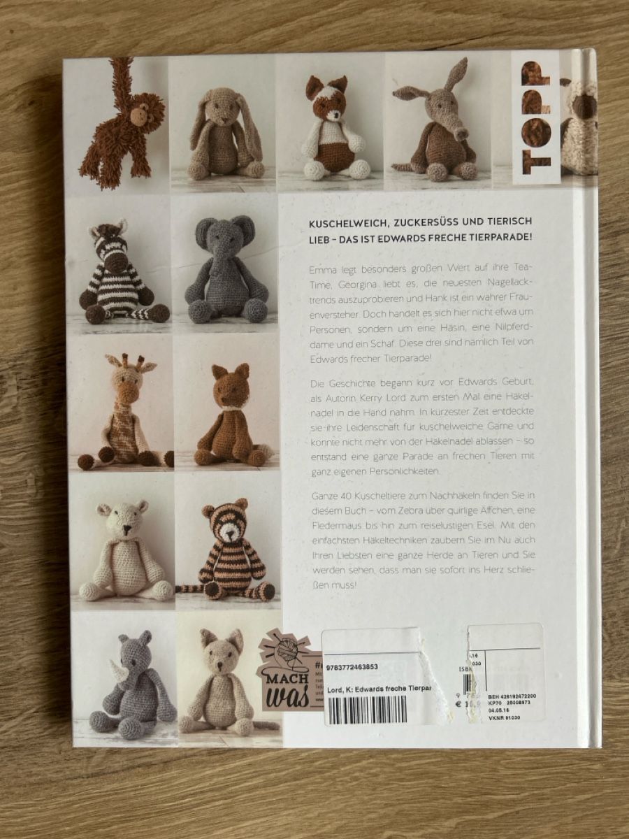 Libri: Edwards freche Tierparade, Häkelbuch mit 40 versch. Tieren – Usato da Gelterkinden venduto da Sab_la85 1