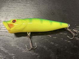 Plopper 9cm topwater 13g neon köder hecht gelb grün
