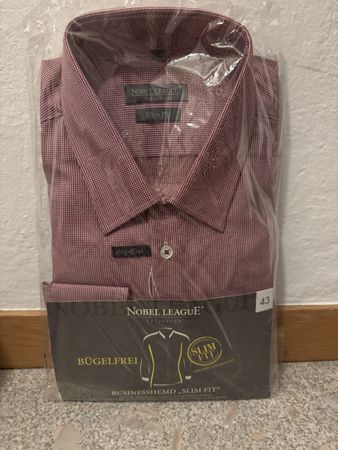 Nobel League Hemd, Slim Fit, Grösse 43, Neu & Bügelfrei!
