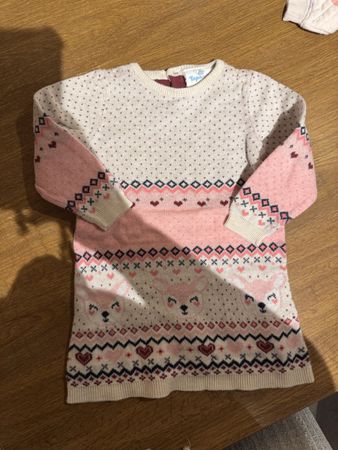 Robe d'hiver Topomini pour fille, cœur et renne