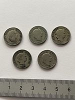 5 Rappen Lot, sehr alt von 1879 bis und mit 1883. Rar!