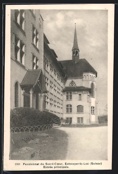 Cartoline postali: Estavayer-le-Lac, Pensionnat du Sacre-Co – Usato da Berlin venduto da bartko-reher